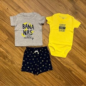 4 for $10 🌈 Carter’s Banana Matching Set